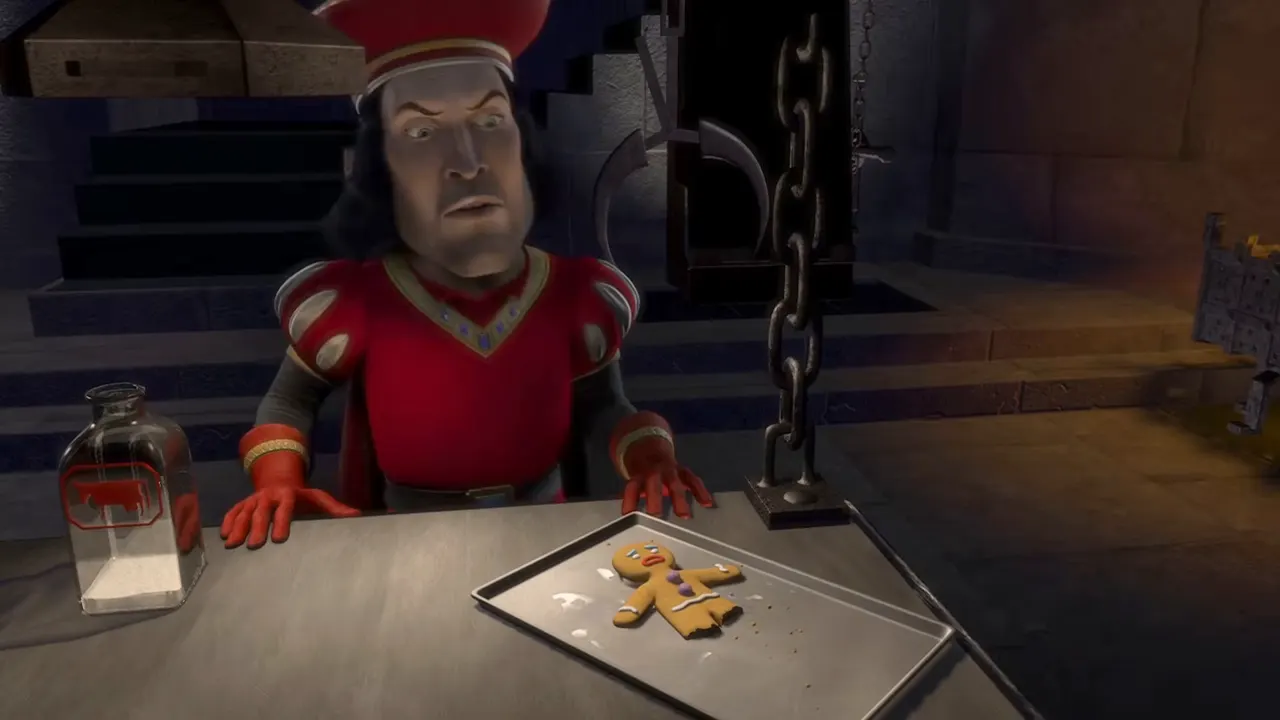 Shrek — Muffin Man & Magic Mirror at 00:38 — LORD FARQUAAD
