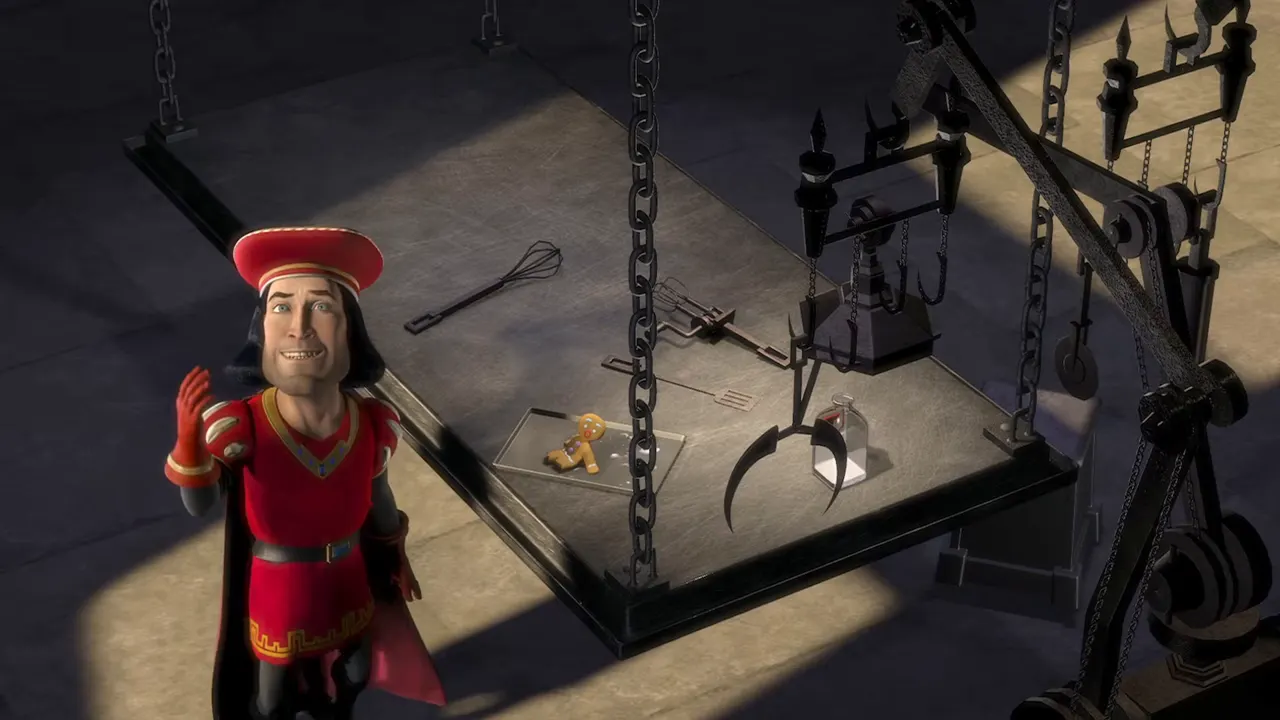 Shrek — Muffin Man & Magic Mirror at 01:12 — LORD FARQUAAD